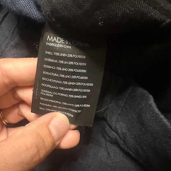 Club Monaco linen blend joggers large navy - Picture 3 of 8